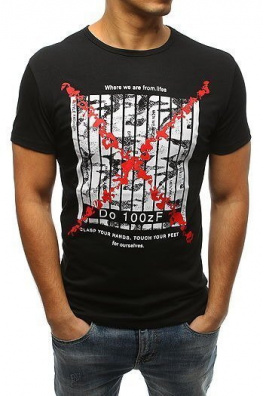 Black RX3227 men's T-shirt with print