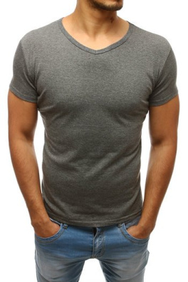T-shirt męski bez nadruku w serek ciemnoszary Dstreet RX4557