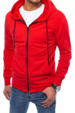Bluza męska rozpinana z kapturem czerwona Dstreet BX5176