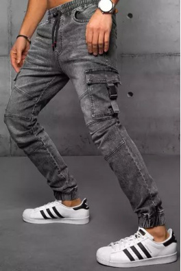 Spodnie męskie jeansowe joggery czarne Dstreet UX3559