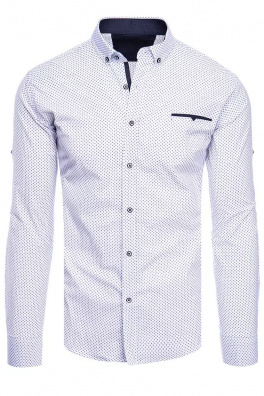 Koszula męska we wzory biała Dstreet DX2207