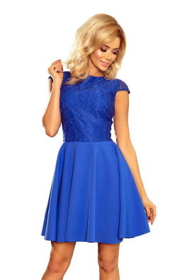 Elegantní dámské šaty s krajkou Numoco 157-5 - modrá