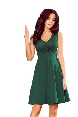 Elegantní jednobarevné šaty s výstřihem Numoco 238-2 - zelená