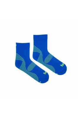Veselé sportovní kompresní ponožky Fusakle kotník modrý (--0766)