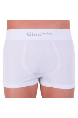 Pánské boxerky Gino bezešvé bambusové bílé (53004)