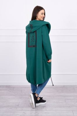 Cape with a hood oversize green