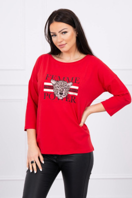 Blouse with printed Femme red S/M - L/XL
