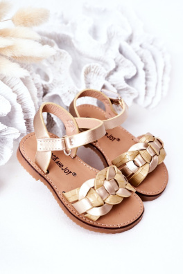 Children's Sandals With Snake Pattern Gold Baxlee