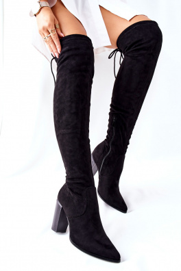 Women's High Boots On Heel Black Monleek