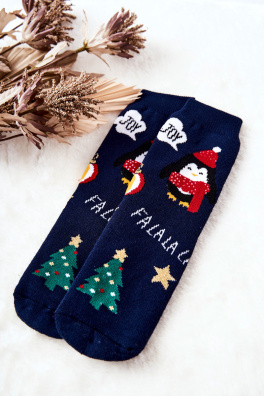 Children's Christmas Socks Navy Blue