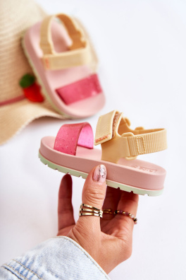 Comfortable Children's Sandals Fragrant ZAXY JJ385028 Pink-Yellow