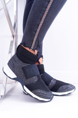Women’s Sport Shoes Lu Boo With a Sock Brocade Black Phantom