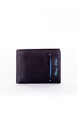 Czarny skórzany portfel z kolorową podszewką