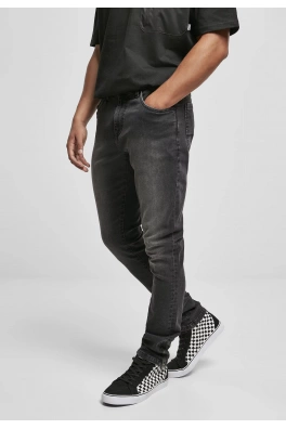 Slim Fit Zip Jeans real black washed