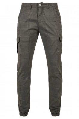 AOP Glencheck Cargo Jog Pants darkgrey