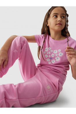 Dívčí tričko z organické bavlny 4F - růžové