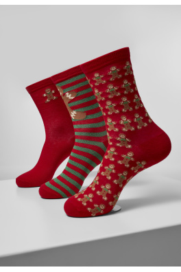 Christmas Gingerbread Lurex Socks 3-Pack multicolor