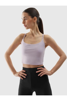 Dámský crop top na jógu z recyklovaných materiálů 4F - fialový