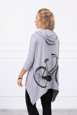 Bluza z nadrukiem rowerowym szara