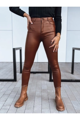 Spodnie damskie skórzane TOURMALIN kamelowe Dstreet UY1717