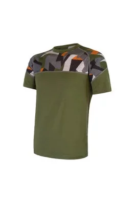 SENSOR MERINO IMPRESS pánské triko kr.rukáv safari/camo velikost S