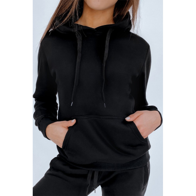 BASIC women's sweatshirt with hood black BY0158