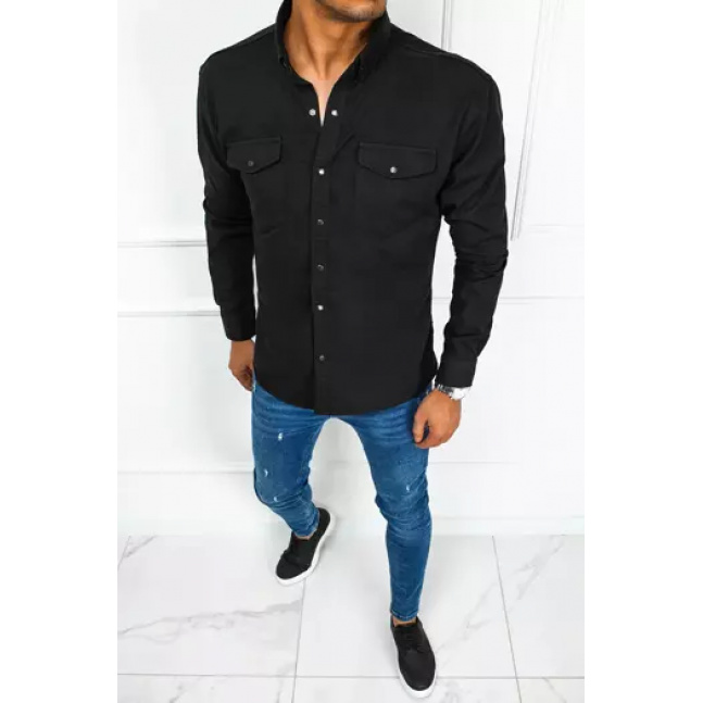 Koszula męska jeansowa czarna Dstreet DX2351