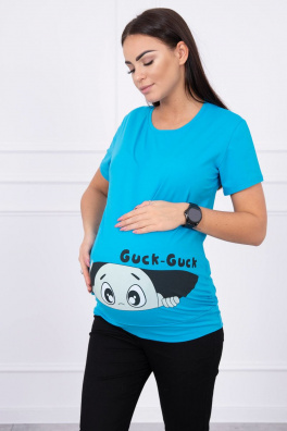 Těhotenská blůza Guck tyrkysová