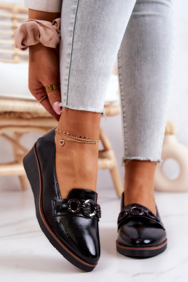 Patent Leather Wedge Shoes Black Melodies