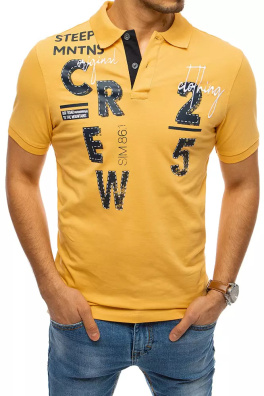 Koszulka polo z nadrukiem żółta Dstreet PX0378