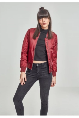 Ladies Basic Bomber Jacket burgundy