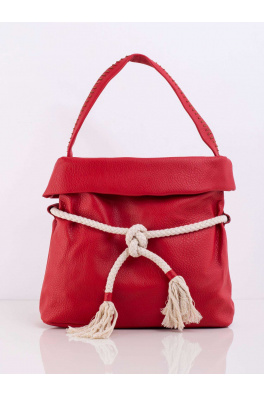 Czerwona torebka damska z wiązaniem
