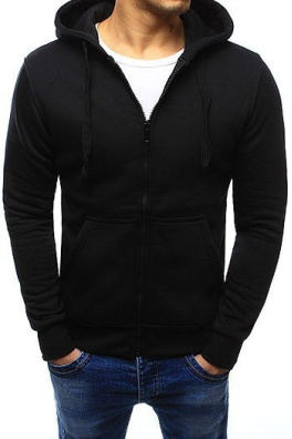 Black men's zipped hoodie BX2192