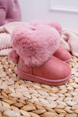Children's Snow Boots With Fur Pink Kiks