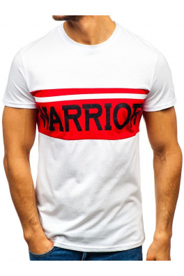 Pánské tričko s potiskem "Warrior" Denley 100701 - bílá,