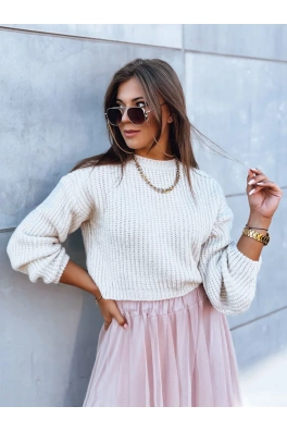Sweter damski oversize BILLIS jasnobeżowy Dstreet MY2232