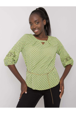 Zielona bluzka damska z wzorem