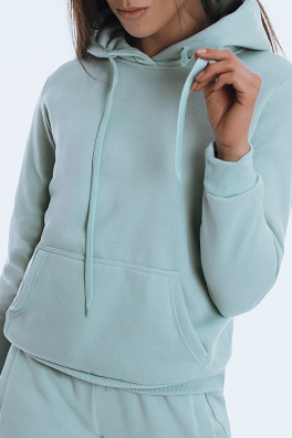 Bluza damska BASIC z kapturem miętowa BY0763