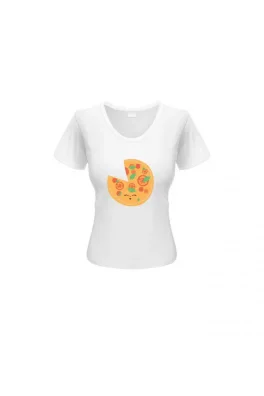 Dámské triko Pizza Happy Glano - bílá