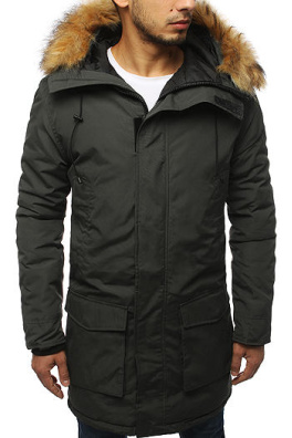 Men's winter parka jacket, dark gray TX3129