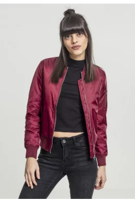 Ladies Basic Bomber Jacket burgundy