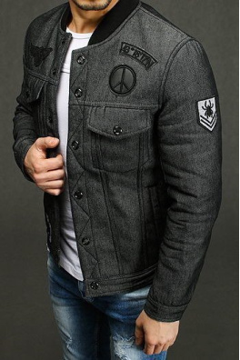 Gray men's denim jacket TX3231