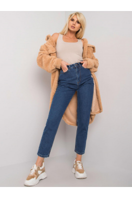Ciemnoniebieskie mom jeans z wysokim stanem Trish