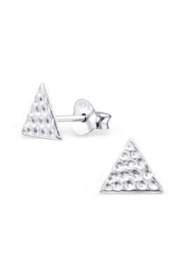 Stříbrné náušnice - dírkované trojúhelníčky