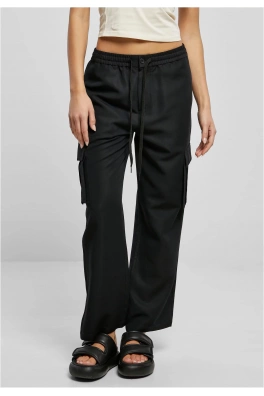 Ladies Vicose Straight Leg Cargo Pants black