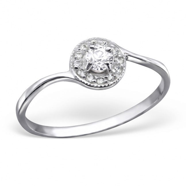 Zásnubní prsten stříbro luxury princess II 