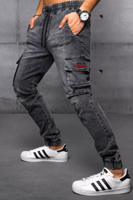 Spodnie męskie jeansowe joggery czarne Dstreet UX3569