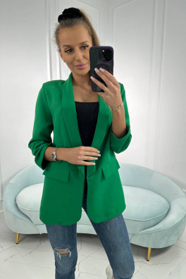 Jacket with lapels unlined dark green