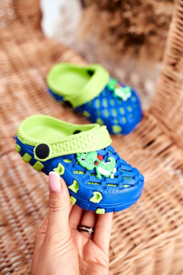 Children's Shoes Foam Slides Navy Blue Crocodile Casper