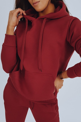 BASIC women's sweatshirt with a hood claret BY0157
